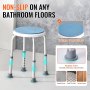 VEVOR stool with rubber feet and a textured seat, non-slip on bathroom floors