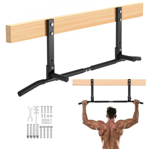 VEVOR Joist Mount Pull Up Bar, Ceiling Mounted Chin Up Bar for