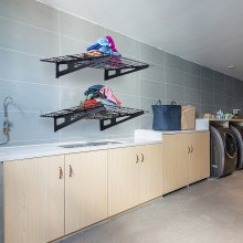 VEVOR set van 2 garageplanken 1220 x 620 x 200 mm gereedschapsopslag 113,4 per laag gereedschapshouder muur 122 x 61 cm plankruimte opbergplanken metalen plank gereedschapsorganizer wandplanken