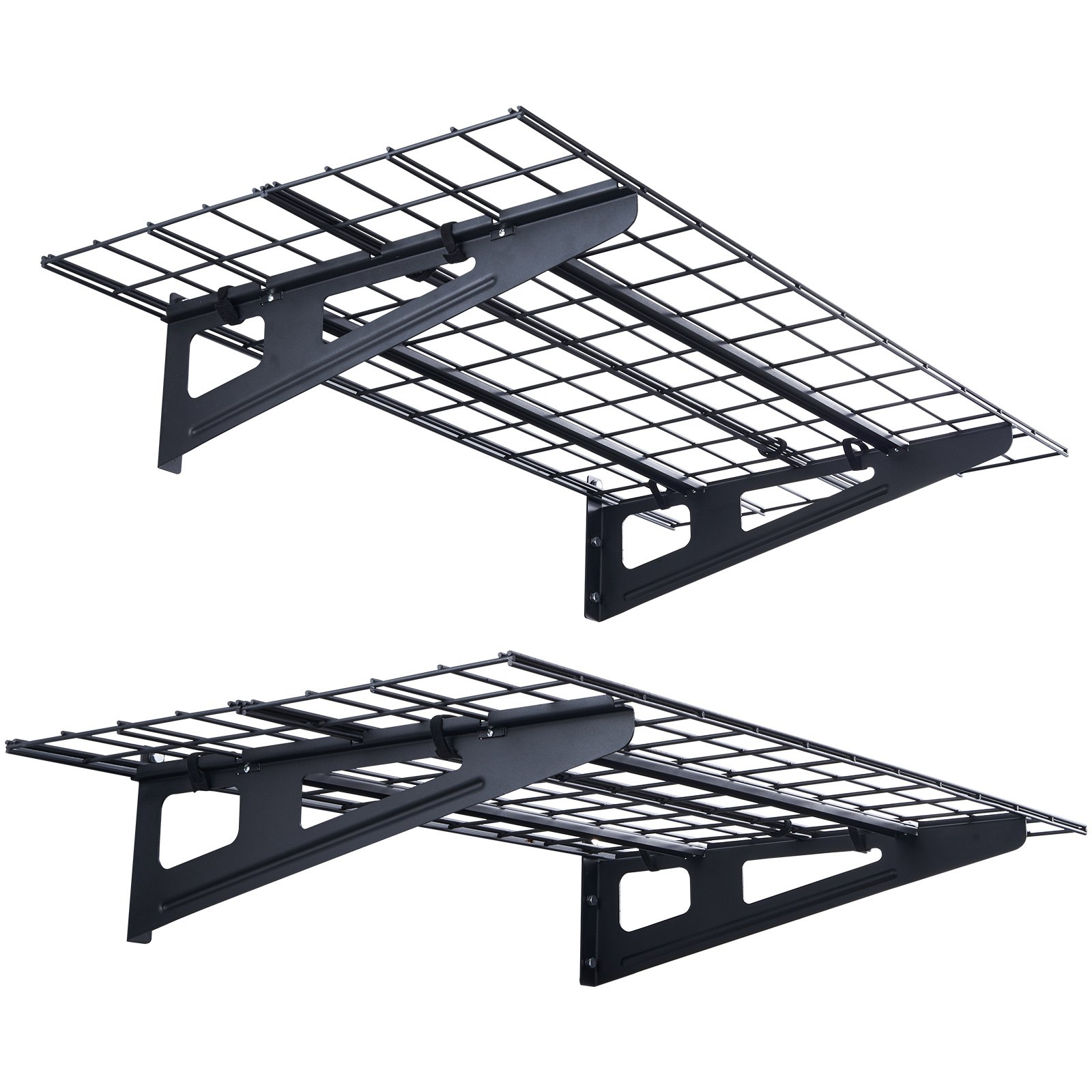 VEVOR Set van 2 garage-planken 1220 x 620 x 200 mm Gereedschapsopslag 113,4 per laag Gereedschapshouder Muur 122 x 61 cm Plankruimte Opbergplanken Metalen plank Gereedschapsorganizer Wandplanken