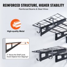 VEVOR garageplank 1830 x 620 x 200 mm gereedschapsopslag 227 kg per laag gereedschapshouder muur 183 x 61 cm plankruimte opbergplanken metalen plank gereedschapsorganizer wandplanken