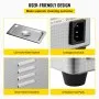 VEVOR ultrasone reiniger 0,8 L, ultrasoon reinigingsapparaat 40 kHz, ultrasone sieradenreiniger 24 W, digitale ultrasone reiniger met led-display, ultrasoon reinigingsapparaat voor brillen