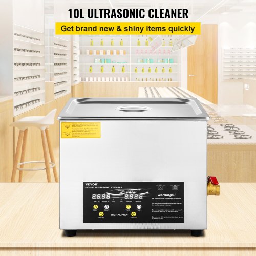 VEVOR Ultrasone reiniger Machine 10L Roestvrij staal Ultrasone reinigingsmachine Digitale verwarming Timer Sieradenreiniging voor commercieel persoonlijk thuisgebruik (10L VEVOR Ultrasone reiniger Machine 10L Roestvrij staal Ultrasone reinigingsmachine Digitale verwarming Timer Sieradenreiniging voor commercieel persoonlijk thuisgebruik (10L