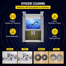 VEVOR 10L digitale ultrasone reiniger verwarming timer sieraden glazen reinigen