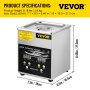 VEVOR 2L verbeterde ultrasoonreiniger (100W verwarmingselement, 60W ultrasoon) Professionele digitale laboratorium ultrasoon onderdelenreiniger met verwarmingstimer voor het reinigen van sieraden, brillenonderdelen