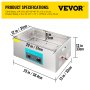 VEVOR Ultrasonic Cleaner 30L Ultrasonic Cleaning Machine Jewelry Glasses