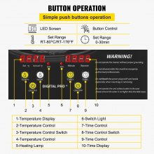 VEVOR 3L digitale ultrasone reiniger verwarming timer sieraden glazen reinigen