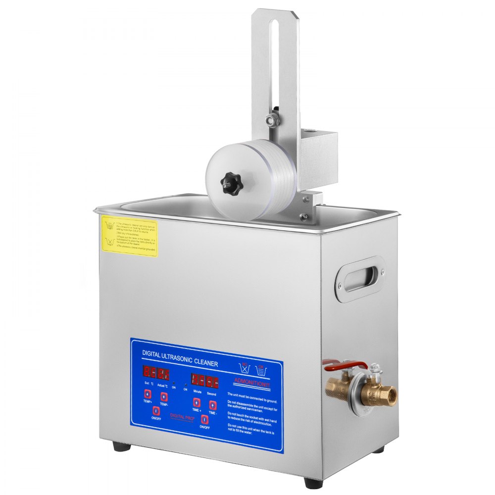 VEVOR Ultrasoon reiniger Ultrasoon reinigingsapparaat 6 L Ultrasoon reinigingsapparaat voor platen 180 W Instelbare tijd, platenreiniger RVS 40 KHz reinigingsapparaat