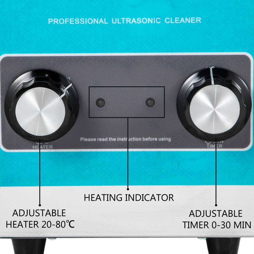 VEVOR 2L tankcapaciteit Digitale ultrasone reiniger 40 kHz ultrasone reiniger Roestvrijstalen sieradenreiniging 20-80 ℃ Ultrasoon ultrasoon reinigingsapparaat 220V brilreinigingsapparaat met verwarmingstimer