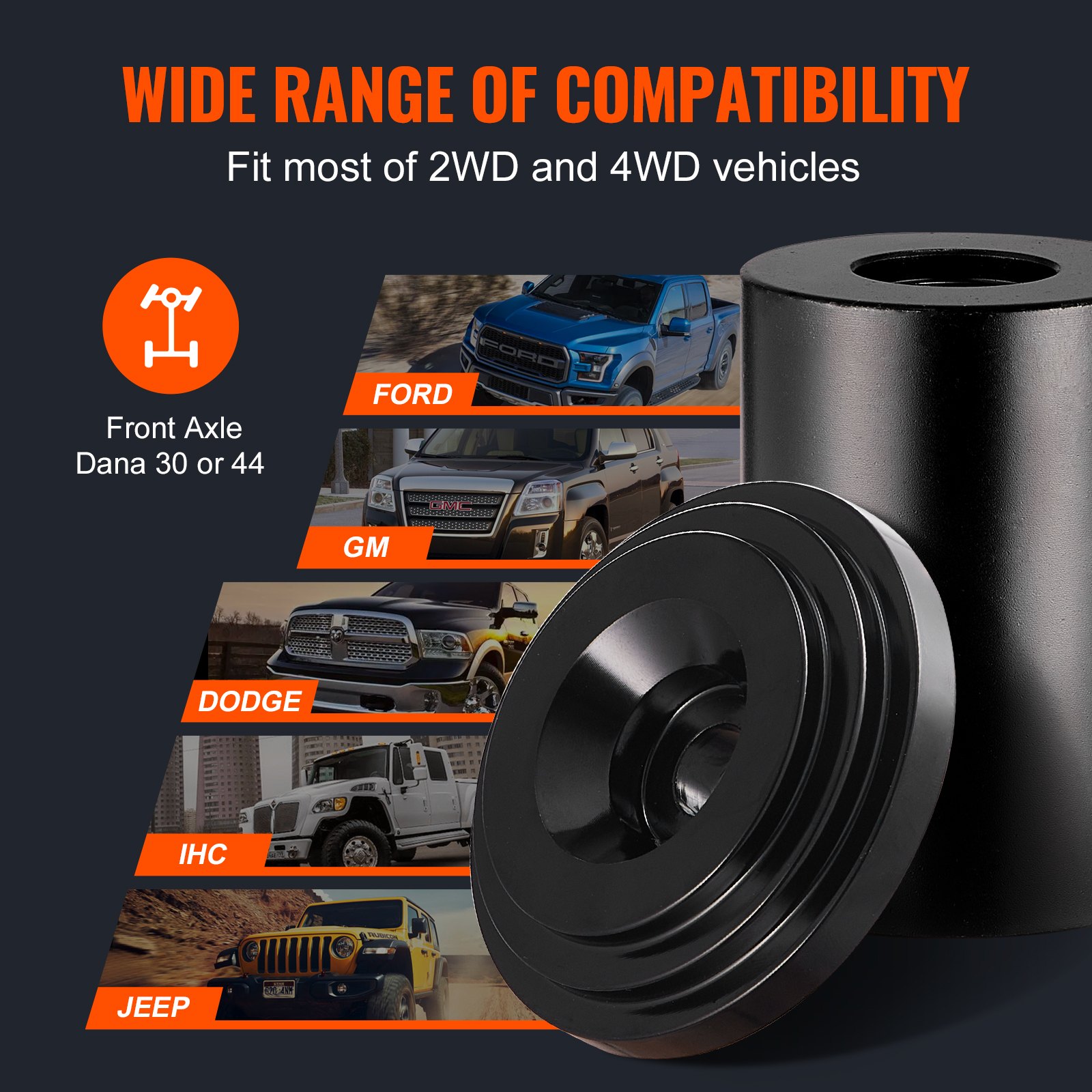 VEVOR Ball Joint Press Kit, 10 pcsTool Kit, C-press Ball joint Remove and Install Tools, for Most 2WD and 4WD Cars, Heavy Duty Ball Joint Repair Kit for Automotive Repairing