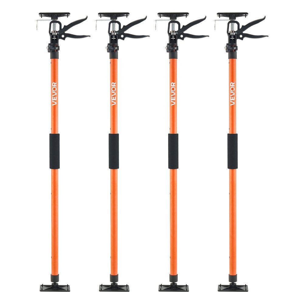 VEVOR Eenhandige steun, 4 stuks, plafondsteun 116–290 cm, telescopische stalen steun, montagesteun met een draagvermogen tot 70 kg voor het installeren van kasten, het tillen van gipsplaten en het gebruik van laadstangen.