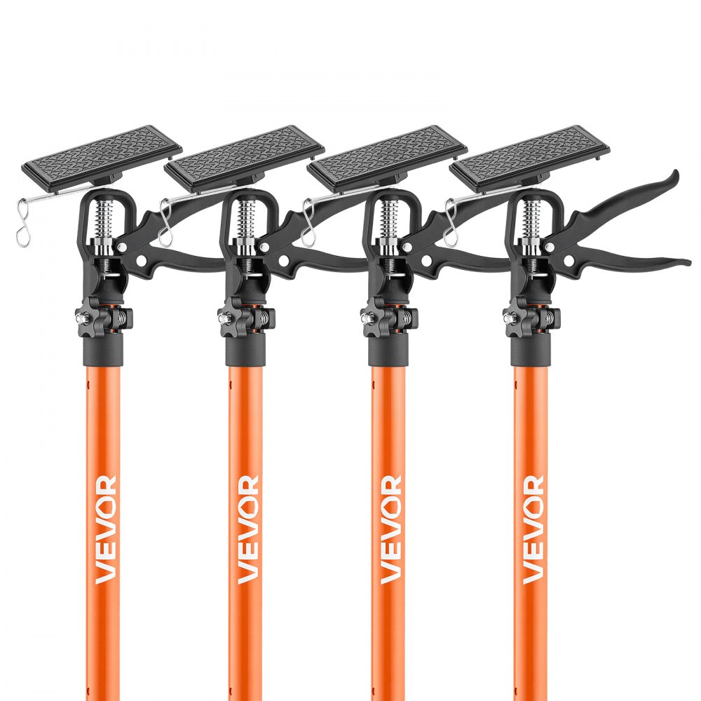 VEVOR Eenhandige steun, 4 stuks, plafondsteun 116–290 cm, telescopische stalen steun, montagesteun met een draagvermogen tot 70 kg voor het installeren van kasten, het tillen van gipsplaten en het gebruik van laadstangen.