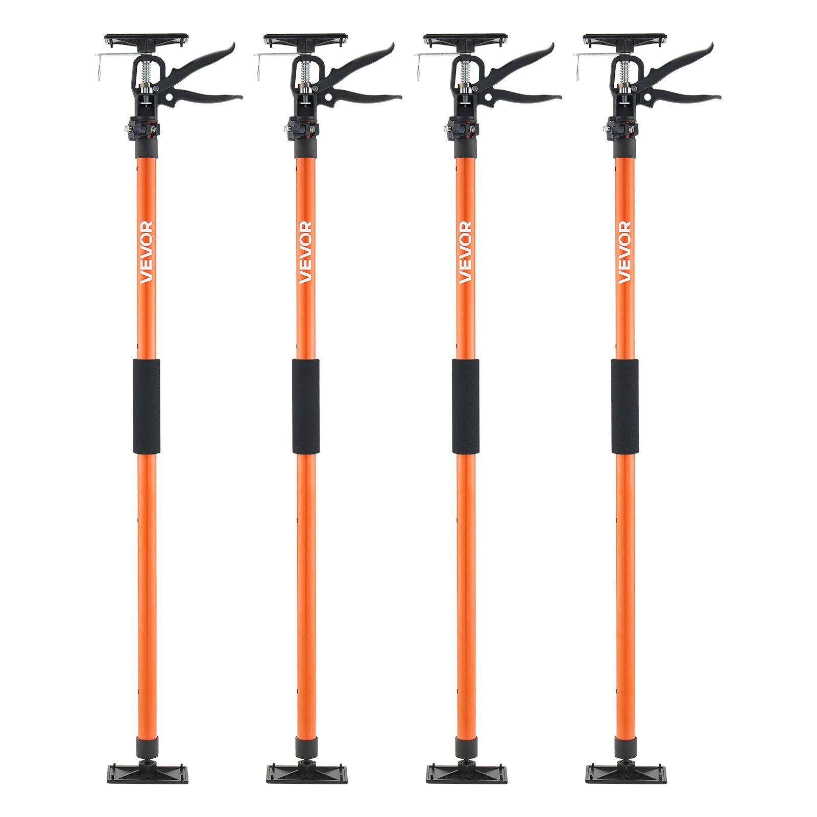VEVOR Eenhandige steun, 4 stuks, plafondsteun 116–290 cm, telescopische stalen steun, montagesteun met een draagvermogen tot 70 kg voor het installeren van kasten, het tillen van gipsplaten en het gebruik van laadstangen.