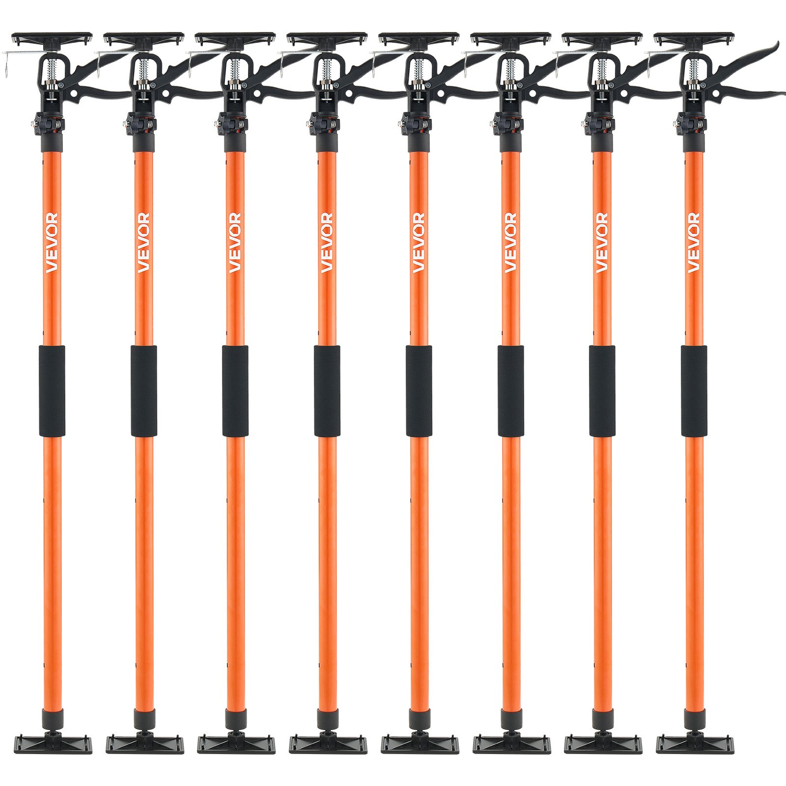 VEVOR Eenhandige steun, 8 stuks, plafondsteun 116–290 cm, telescopische stalen steun, montagesteun met een draagvermogen tot 70 kg voor het installeren van kasten, het tillen van gipsplaten en het gebruik van laadstangen.