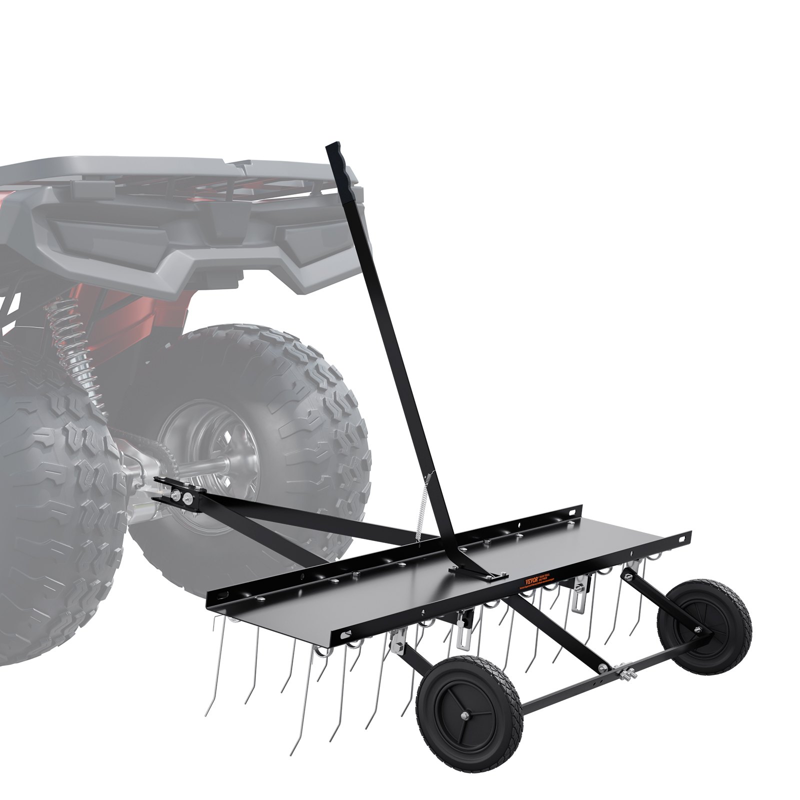 VEVOR Verticuteermachine, 1219 mm verticuteermachine met 24 verenstalen tanden, gazonverticuteermachine voor ATV of grasmaaier, gazonhark met handgreep voor tuin, boerderij, gras