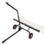 VEVOR gazonverticuteermachine, 60-inch gazonverticuteermachine met 24 stalen tanden, gazonverticuteermachine voor ATV of grasmaaier, gazonhark met handgreep voor het optillen van bladeren, dennennaalden en gras