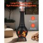 VEVOR Chiminea, 18 Inch Outdoor Wood Burning Firepit, Spherical Fireplace for BBQ & Warming, Outside Wooden Fire Pit with Grill Mesh, Chimney Coat & Rustproof Chiminea Lid, for Patio, Garden, Backyard
