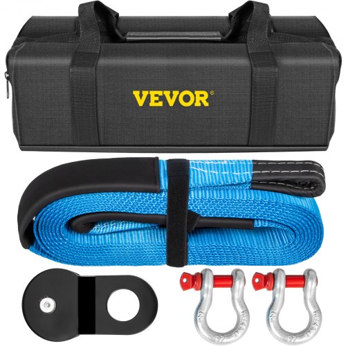 Vevor Auto Sleepkabel Haken Auto Trekband 76 Mmx9 M Heavy Duty Sleepkabel 14,1kg