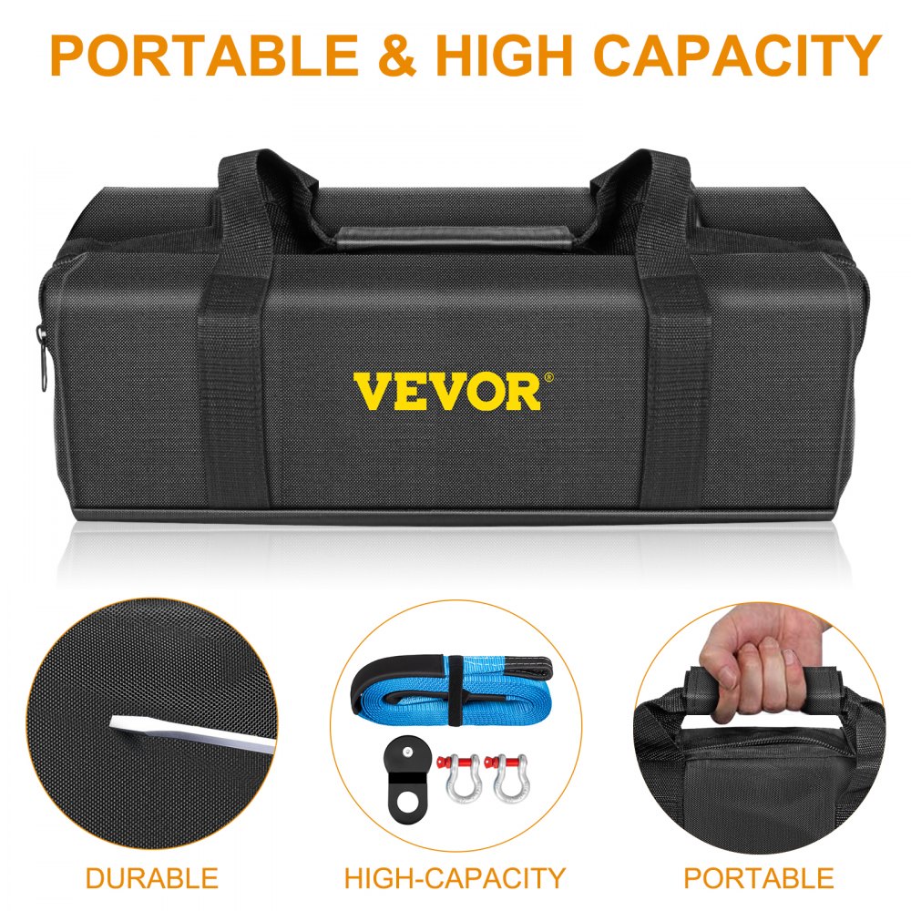 Vevor Auto Sleepkabel Haken Auto Trekband 76 Mmx9 M Heavy Duty Sleepkabel 14,1kg