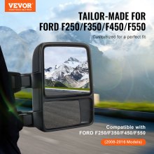 VEVOR Power Heated Tow Mirrors for 2008-2016 Ford F250 F350 F450 F550 Foldable