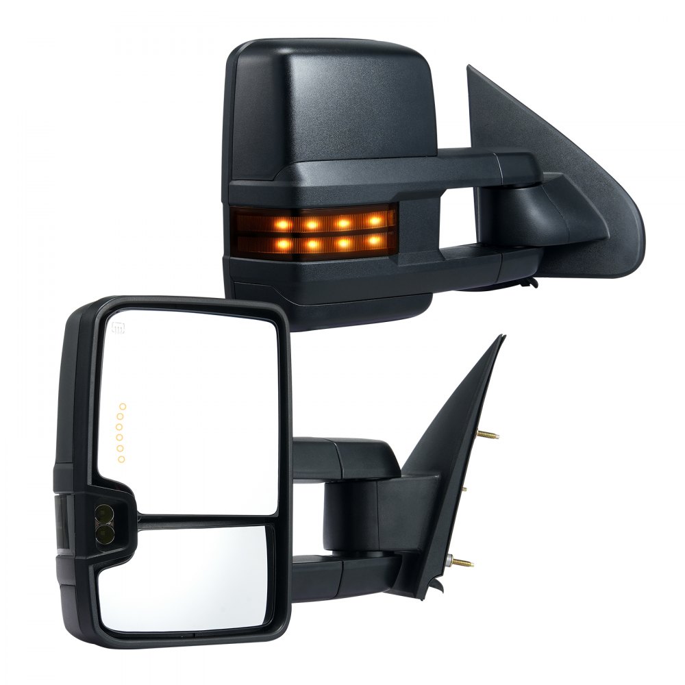 VEVOR towing mirrors for chevrolet silverado with led turn signals and extendable arms.