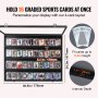 VEVOR vitrine voor sportkaarten in 36 verschillende designs, 77,5x61,7x5,5cm presentatieframe met 98% UV-bescherming PC-glas afsluitbare wandkast voor voetbal basketbal hockey ruilkaarten