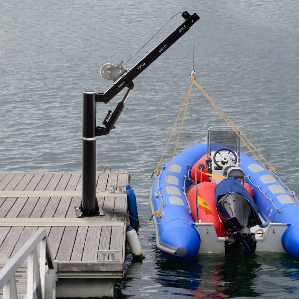 VEVOR Pick Up Kraan 454 kg Laadkraan 30 cm x 22 cm Aanhangwagenkraan met 1000 LBS Hefvermogen, een Handmatige Lier en een 5 Meter Lange Kabel voor Bouw-, Bosbouw-, Fabrieks- en Transportindustrieën
