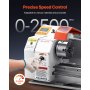 VEVOR Metaaldraaibank 220x1000 mm Draaibank Automatische Voeding 2500 tpm Toerental 1250 W Borstelloze Motor, met Accessoires, Tafeldraaibank voor het Bewerken van Precisieonderdelen