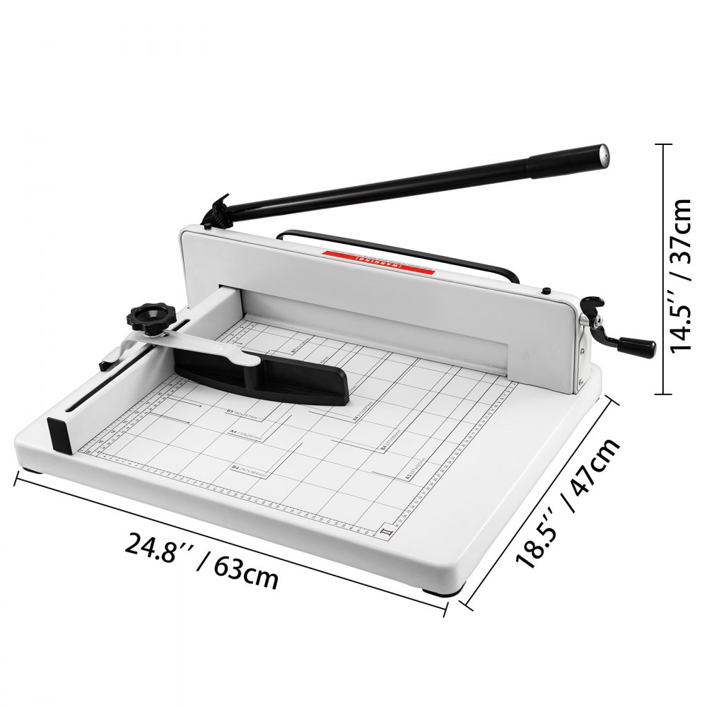 VEVOR papiersnijder A3, stalen papiersnijder 43 cm snijlengte, papiersnijder voor A3 B4 A4 B5 A5 B6 B7 papier, commerciële snijmachine 500 vel capaciteit
