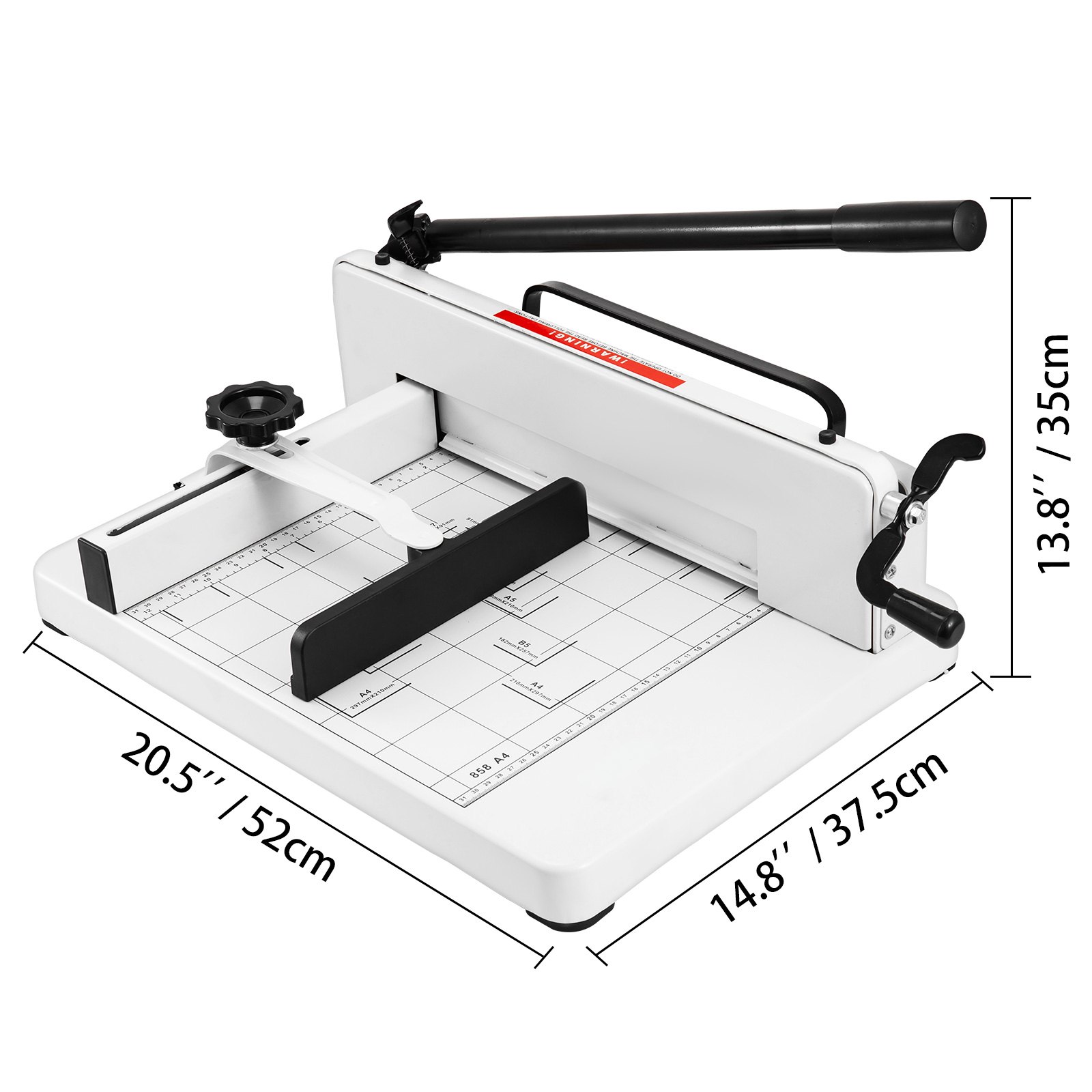 VEVOR A4 papiersnijder, stalen papiersnijder 30 cm snijlengte, papiersnijder voor A4 B5 A5 B6 B7 papier, commerciële snijmachine 500 vellen capaciteit