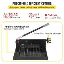 12" Breedte Handmatige Stapel Papiersnijder A4 Papiersnijder W/Clamp & Safe Lock