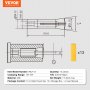 VEVOR 13-delige precisie R8-spantangset 1/8-7/8" (3,2-22,2 mm) 45 # gelegeerd staal spantang 30 μm TIR voor freesmachines, boren, boren, bewerkingscentra