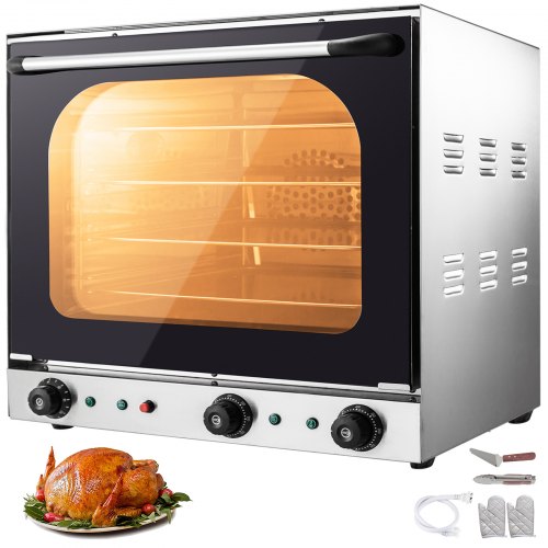 VEVOR Countertop Toaster Oven 4-Tier Convection Oven with Spray Function Convection Toaster Oven Rotary Control Buttons Toaster Ovens 50-350℃ Convection Oven Countertop 2600W Countertop Oven