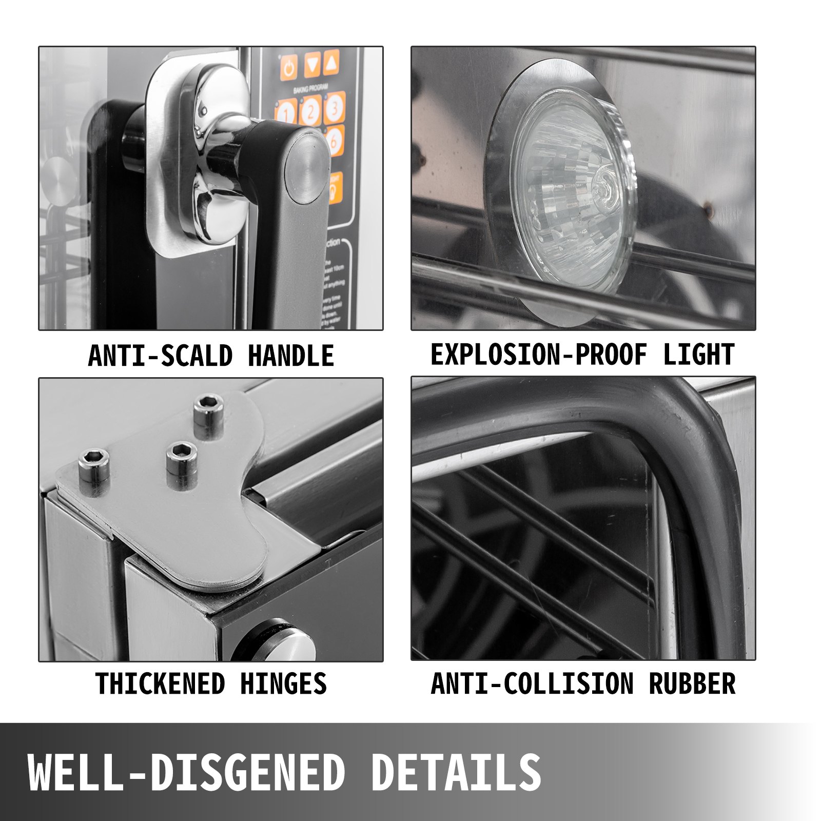 VEVOR Countertop Toaster Oven 4-Tier Convection Oven 4500W Toaster Oven  with Spray Function Convection Toaster Oven Intelligent Control Panel Toaster Ovens 0-350℃ Air Fryer Oven for Kitchen