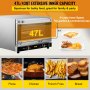 VEVOR Commercial Convection Oven, 47L/43Qt, Half-Size Conventional Oven Countertop, 1600W 4-Tier Toaster with Front Glass Door, Electric Baking Oven with Trays Wire Racks Clip Gloves, 220V, ETL Listed