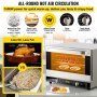 VEVOR Commercial Convection Oven, 47L/43Qt, Half-Size Conventional Oven Countertop, 1600W 4-Tier Toaster with Front Glass Door, Electric Baking Oven with Trays Wire Racks Clip Gloves, 220V, ETL Listed