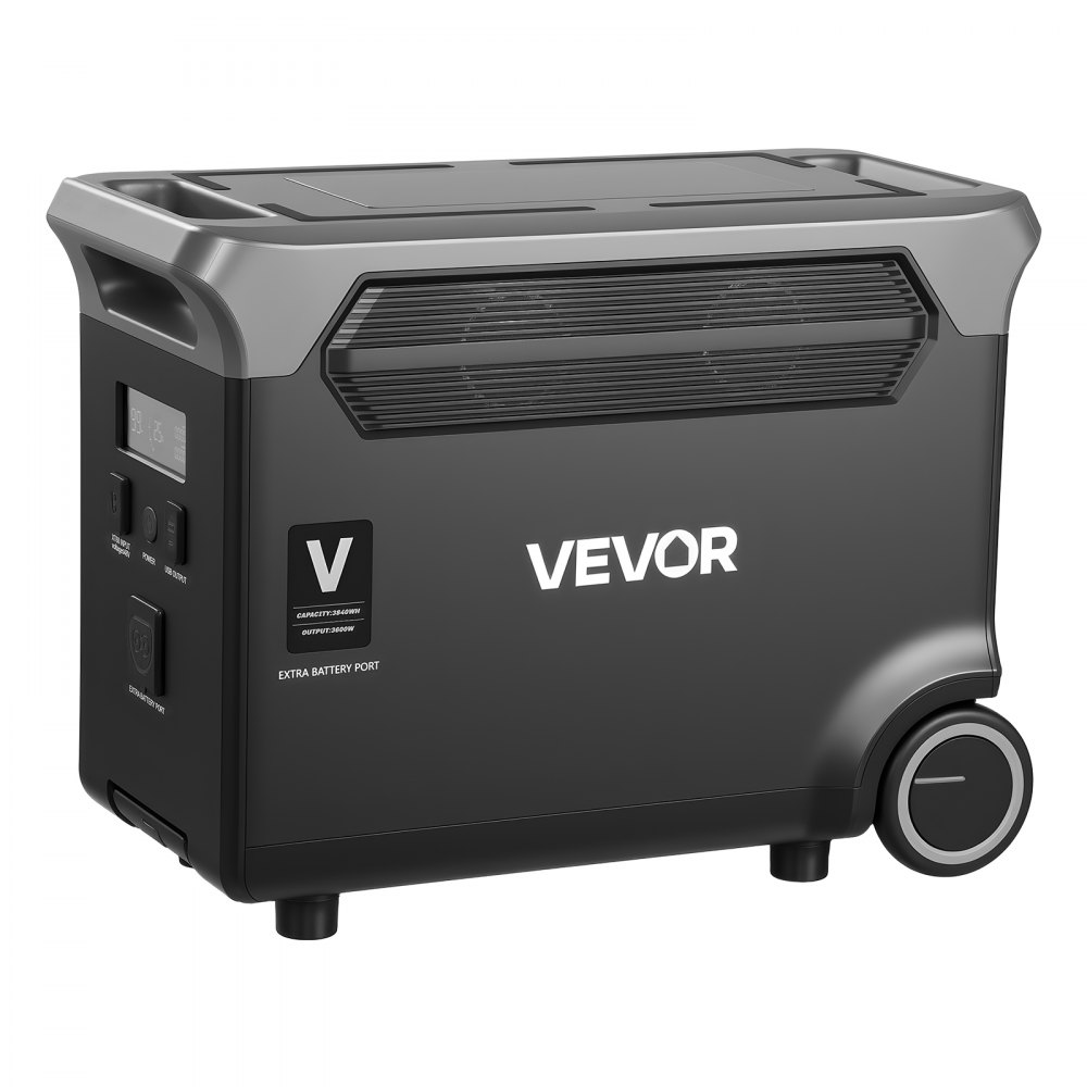 VEVOR Extra Accu voor Draagbaar Energiestation, 3840 Wh LiFePO4 Uitbreidingsaccu met 3 Uitgangspoorten voor Thuisgebruik, Kamperen, Roadtrips, Campers, Noodgevallen