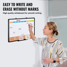 VEVOR 60x45cm wandbord whiteboard kurkbord prikbord memobord aluminium frame