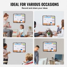 VEVOR 60x45cm wandbord whiteboard kurkbord prikbord memobord aluminium frame