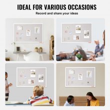 VEVOR 90x60cm prikbord wandbord kurkbord memobord prikbord MDF frame