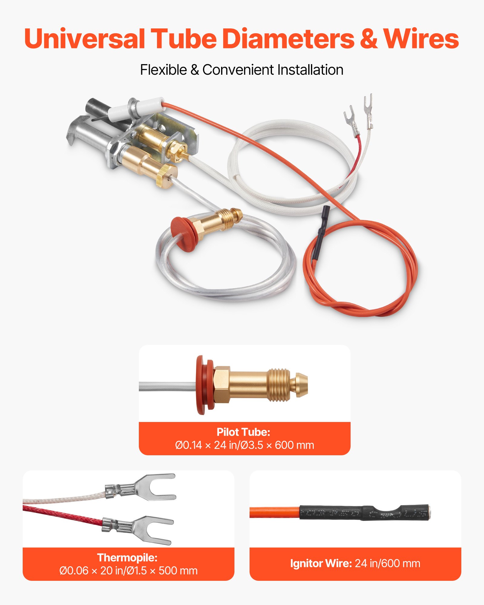 VEVOR aardgaswaakvlambrander, OE 446-512A, HSRV 446-512A, SRV 446-512A, vervangend onderdeel voor gasontsteking in open haarden, compatibel met Heat & Glo, Heatilator, Lennox en Regency-modellen