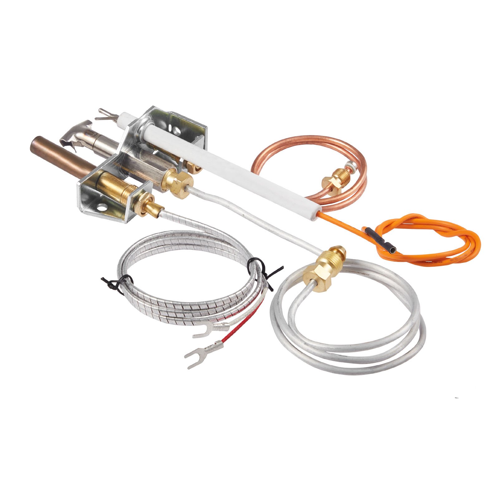 VEVOR Gas Pilot Assembly, OE 4021-732, 25660 Fireplace Gas Pilot Assembly, Natural Gas Ignition Replacement with Pilot Tube, Thermocouple, Thermopile, Wires, Compatible with Heatilator Models