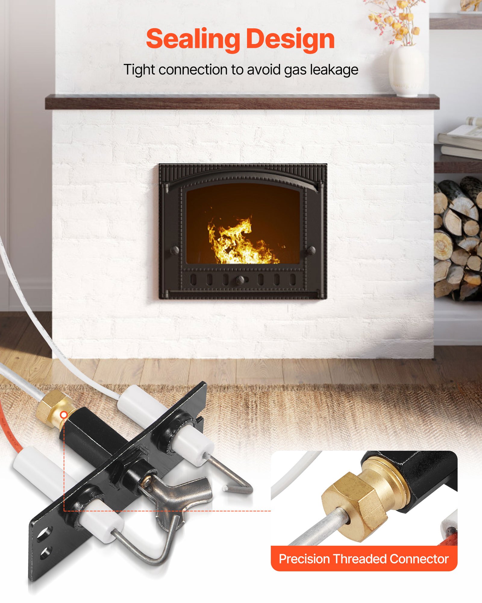 VEVOR Gas Pilot Assembly, OE 2090-012, 2198-012, SRV2090-012 Fireplace Gas Pilot Assembly, Natural Gas Ignition Replacement, Fit Heatilator, Heat & Glo, Quadra-Fire, Outdoor Lifestyles, Majestic