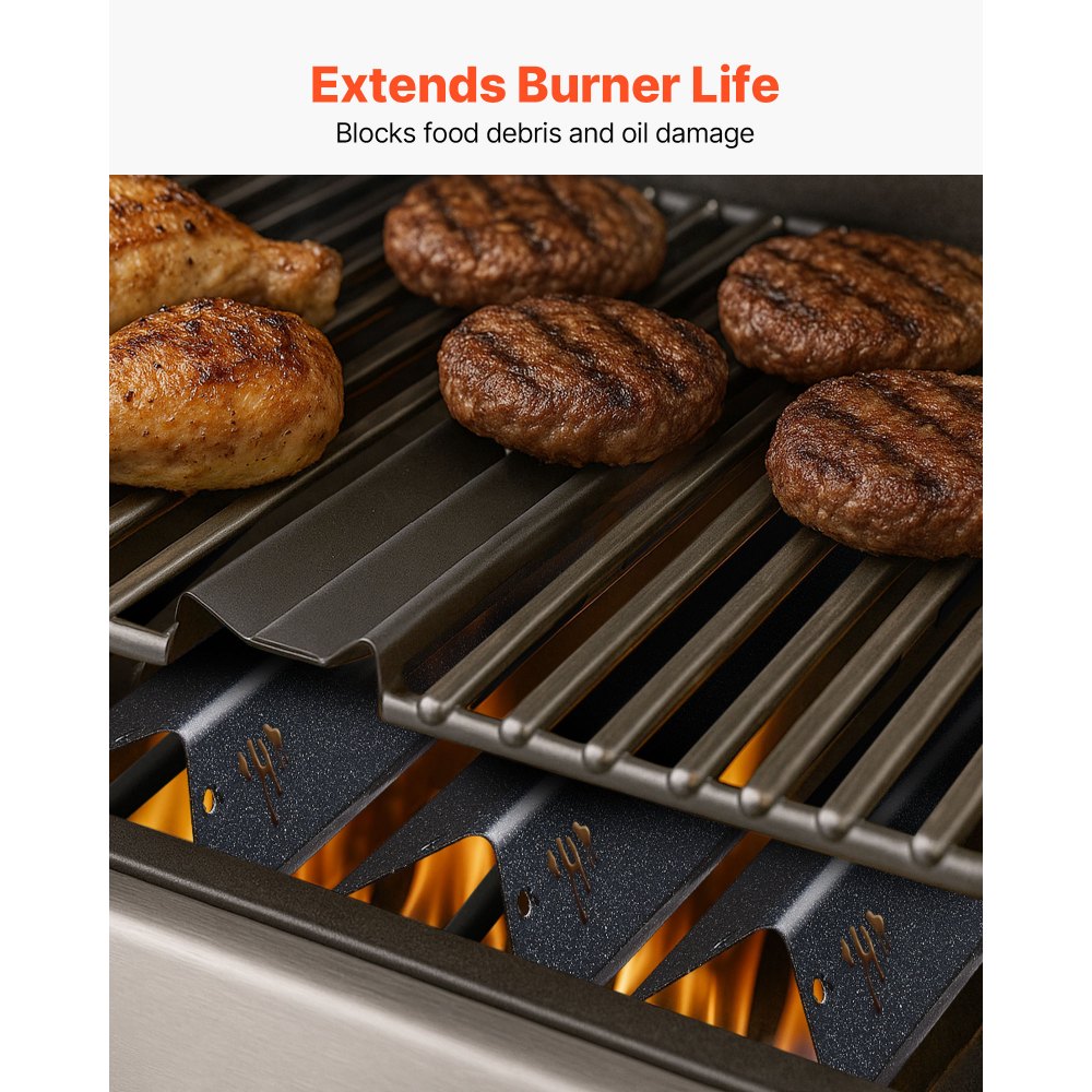 VEVOR 5 Flavorizer Bars Vlamverdeler (geëmailleerd staal) voor Weber Genesis II 310, 315, 335, 340, E/S 325s, ES/SX 325s, E/S 335, EX/SX/EPX-335 Grills, Zwart