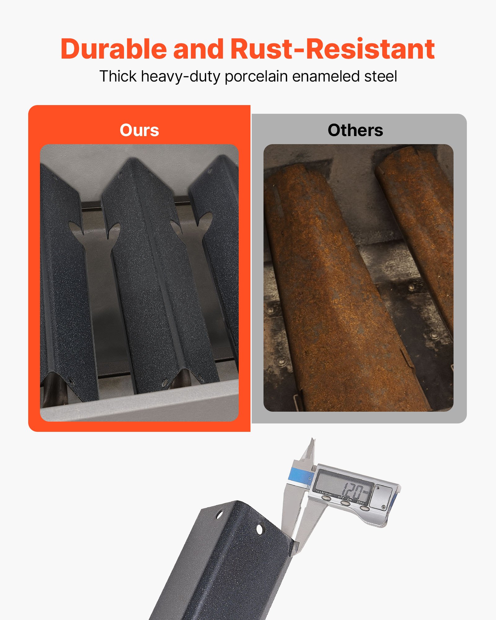 VEVOR 5 Flavorizer Bars Vlamverdeler (geëmailleerd staal) voor Weber Genesis II 310, 315, 335, 340, E/S 325s, ES/SX 325s, E/S 335, EX/SX/EPX-335 Grills, Zwart