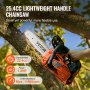 VEVOR Gas Chainsaw, 25.4CC 12" 1.2HP, Gasoline Powered Chain Saw, Handheld Cordless Petrol Chainsaws for Tree Wood Branch Cutting, Tree Trimming, Land Clearing, Farm Garden Ranch Forest Cutting Use