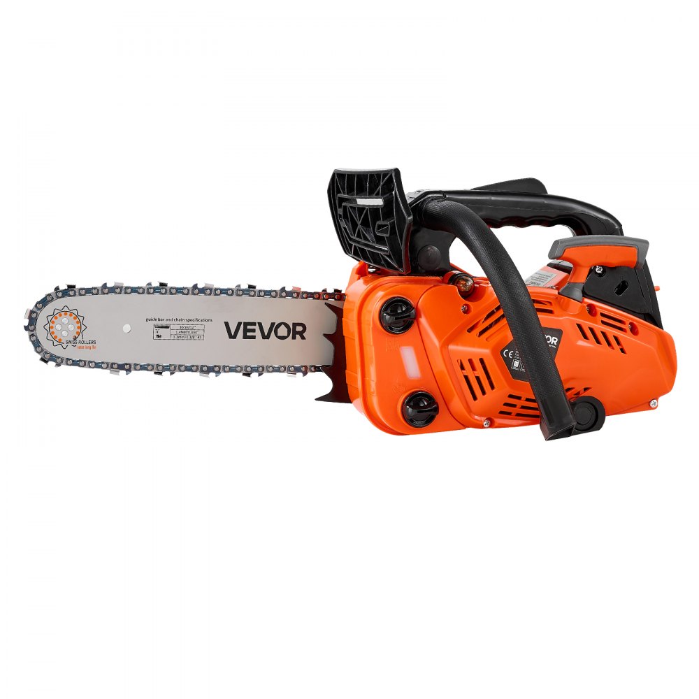VEVOR benzinekettingzaag 304,8 mm 25,4 cc 0,75 kW 2-taktmotor, voor houtbewerking, boomzagen en snoeien, 11.500 tpm, snelheidsafhankelijke choke, antisliphandgreep, twee brandstoftanks
