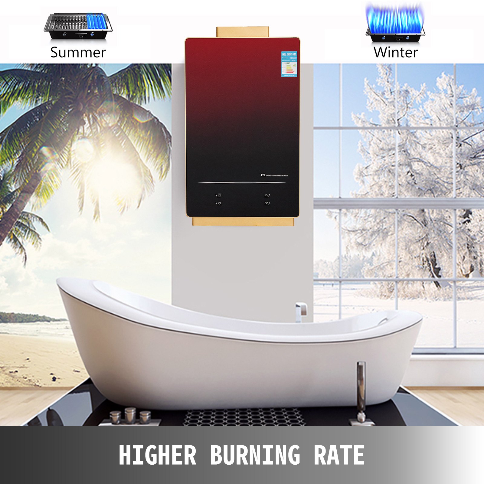 3GPM 12L Tankless LPG Vloeibaar Propaan Gas Huis Instant Boiler Boiler