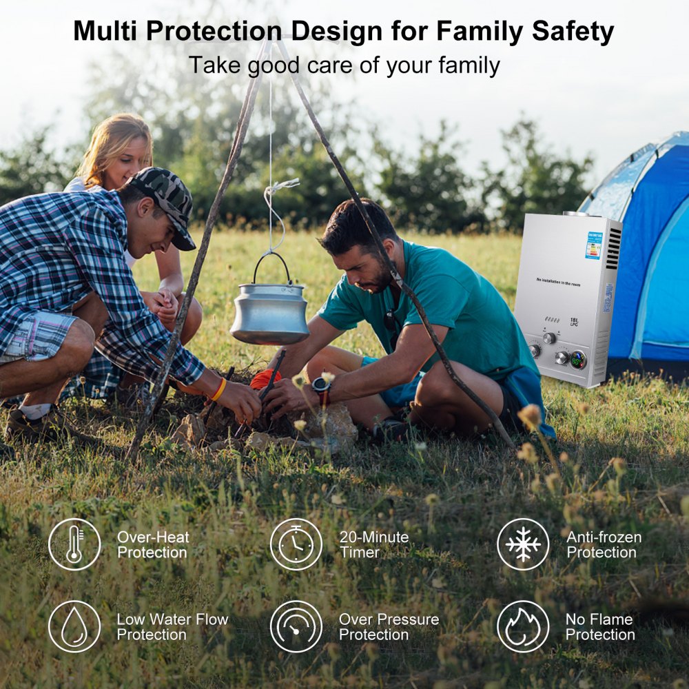 18L LPG Gas Doorstroomverwarmer Tankless Badkamer Douche