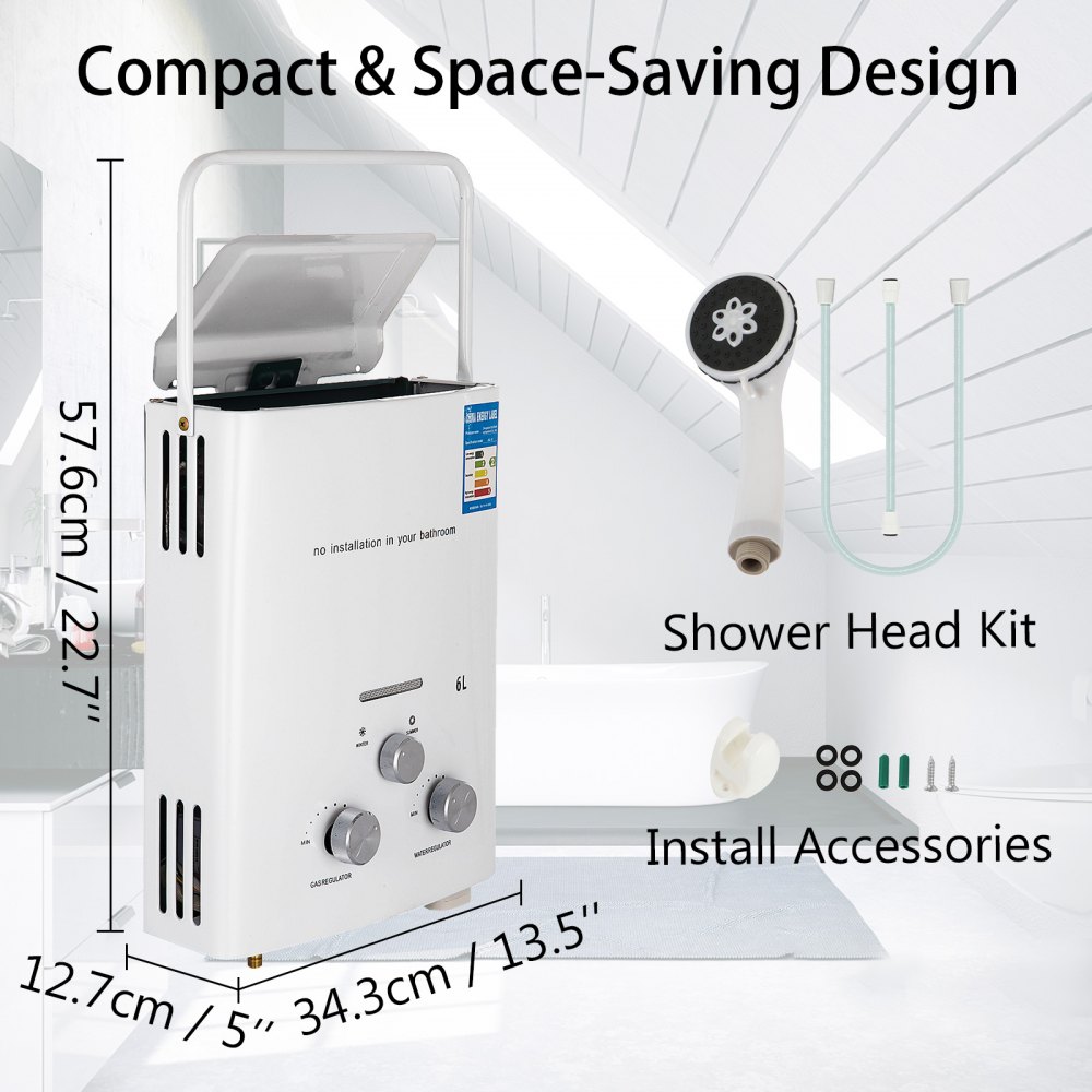 16KW draagbare 6L LPG-boiler zonder tank